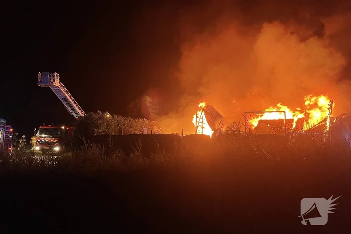 Kalven gered bij grote brand