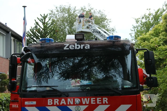 Schade na blikseminslag in woning