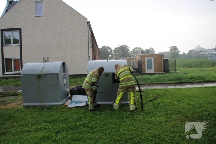 Veel rookontwikkeling door brand in container