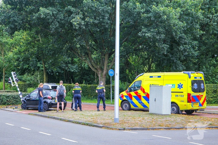 Automobilist raakt macht over stuur kwijt en ramt verkeerslicht