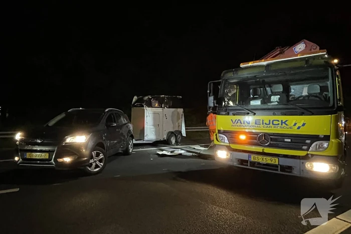 Paard ontsnapt op snelweg na ongeval