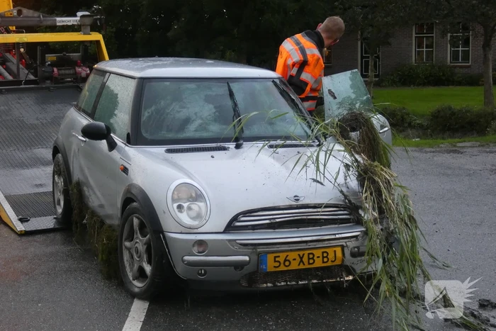 Auto belandt in sloot