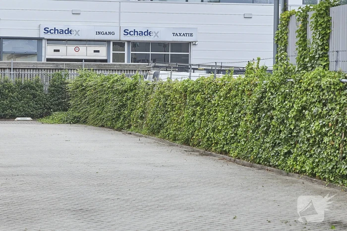 Vlammen onkruidbrander slaat over naar geparkeerde bestelbus