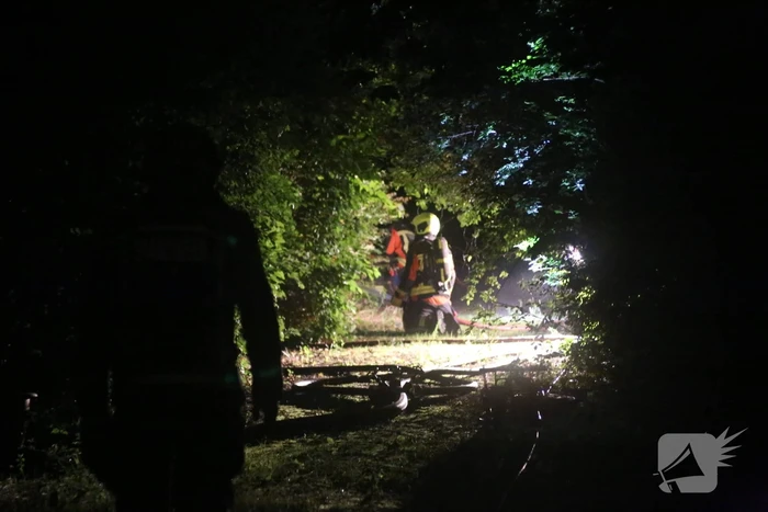 Houten chalet volledig afgebrand