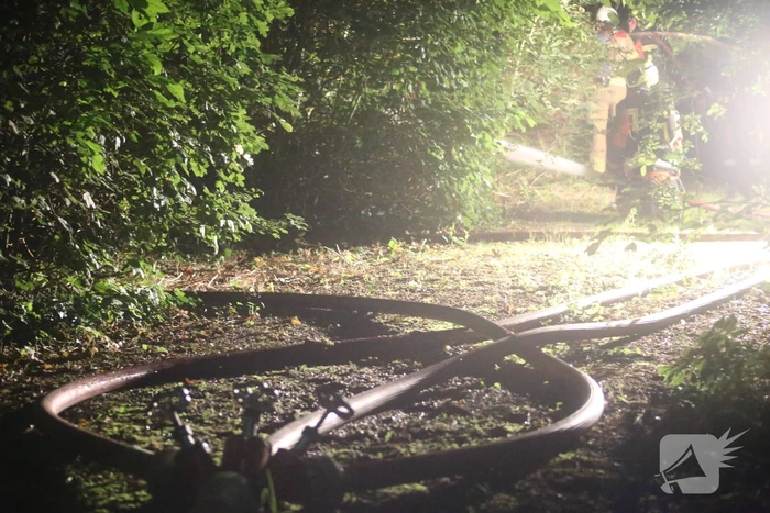 Houten chalet volledig afgebrand