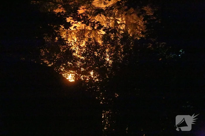 Houten chalet volledig afgebrand