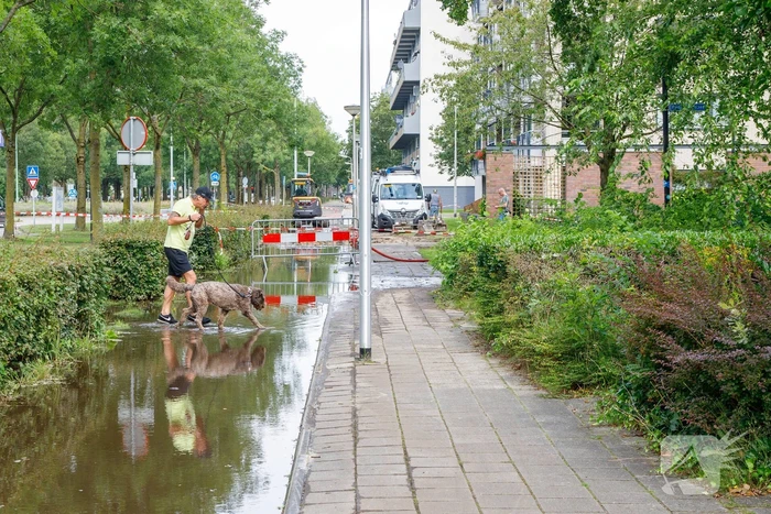 Sinkhole ontstaan bij waterleidingbreuk