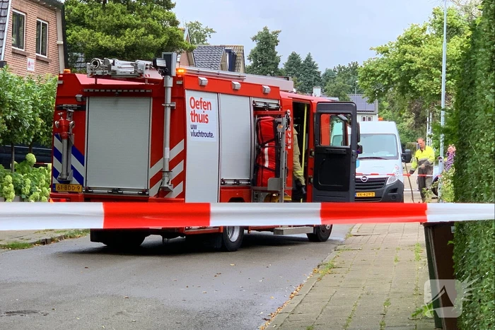 Weg afgesloten na gaslekkage