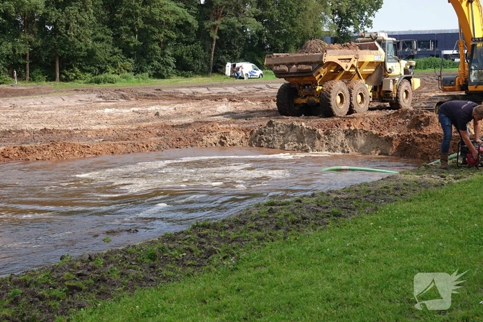 Flinke waterlekkage op bouwterrein