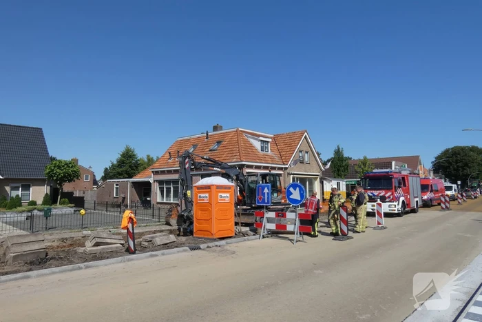 Gasleiding geraakt door werkzaamheden