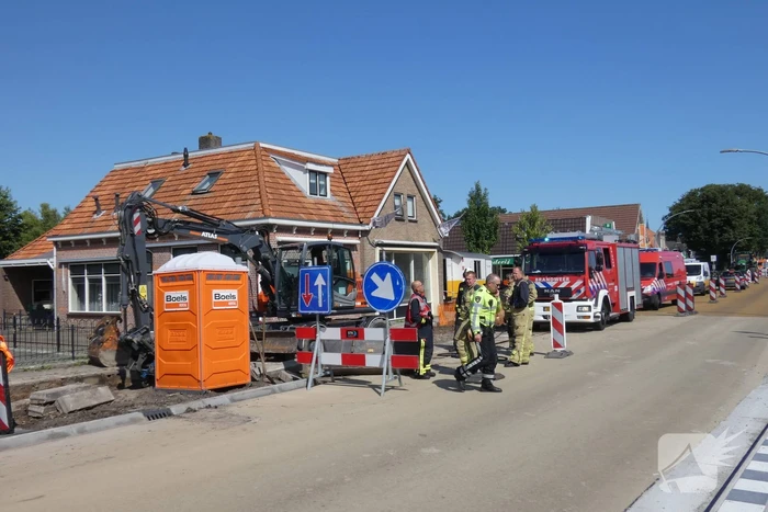 Gasleiding geraakt door werkzaamheden