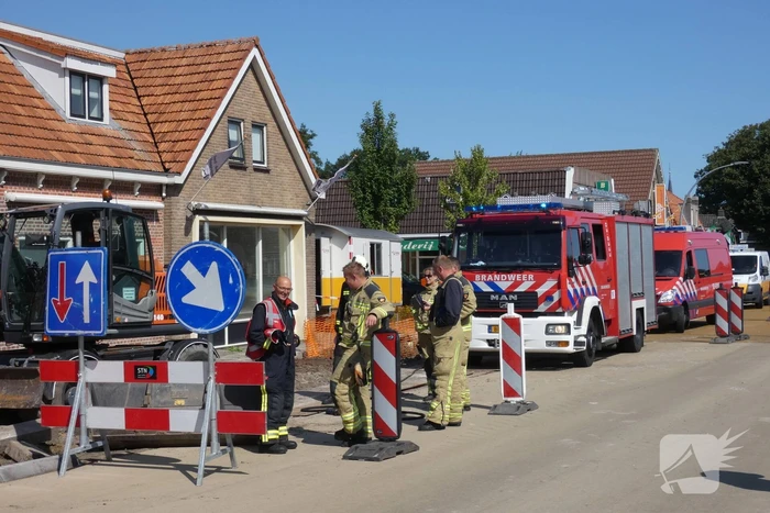 Gasleiding geraakt door werkzaamheden