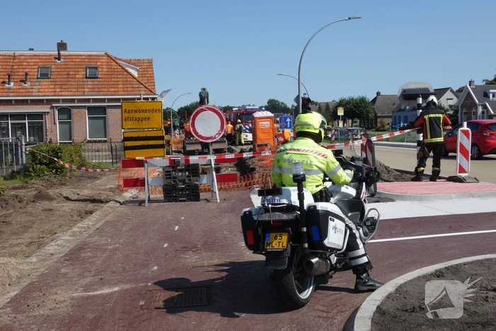 Gasleiding geraakt door werkzaamheden