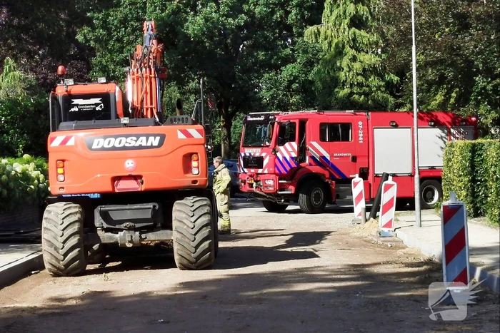 Gasleiding geraakt tijdens graafwerkzaamheden