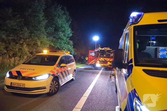Bestuurster verliest macht over het stuur en komt tot stilstand in struiken