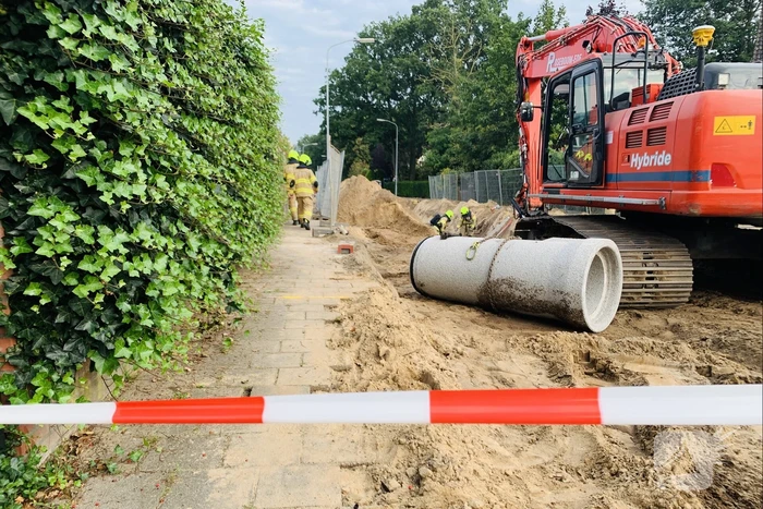 Gasleiding geraakt bij aanleg van riolering