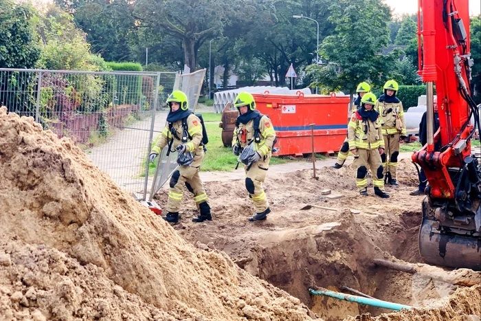 Gasleiding geraakt bij aanleg van riolering