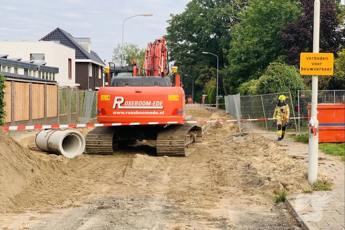Gasleiding geraakt bij aanleg van riolering