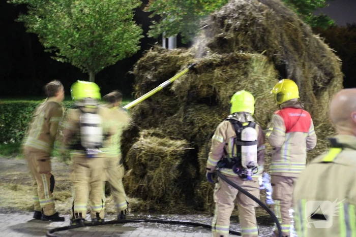 Brand in stapel strobalen