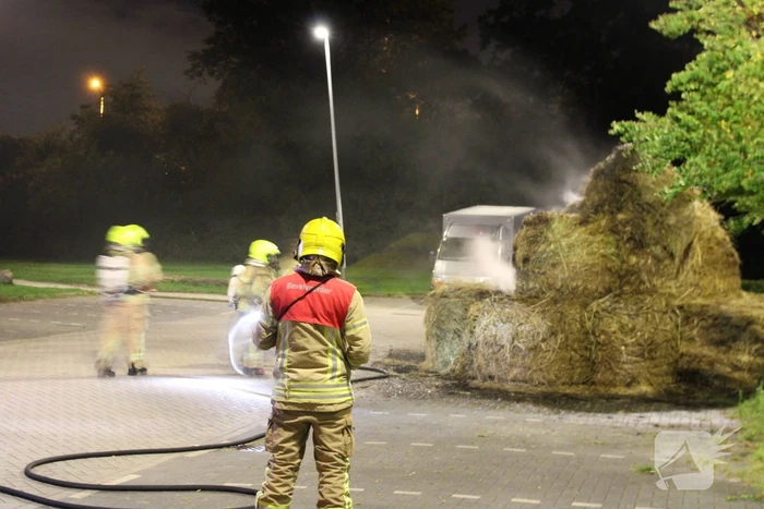 Brand in stapel strobalen