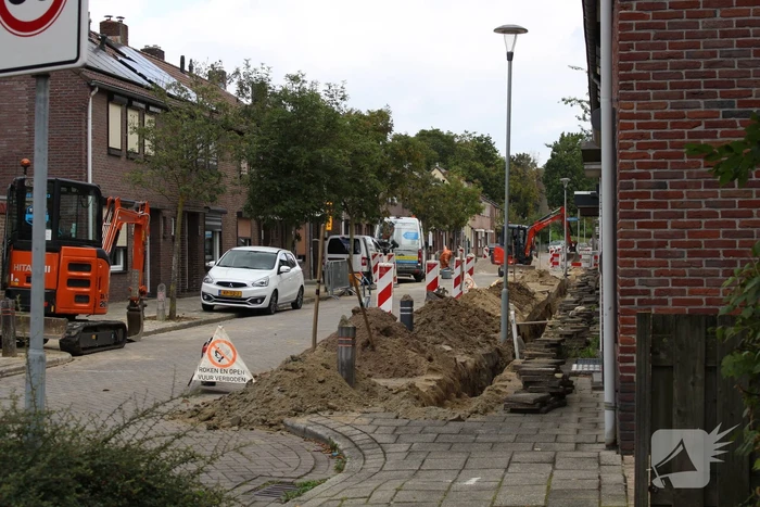 Gasleiding geraakt bij graafwerkzaamheden