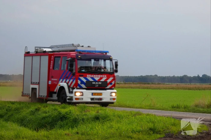 Buitenbrand door de brandweer geblust