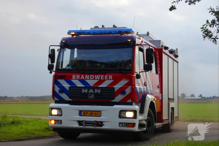 Buitenbrand door de brandweer geblust