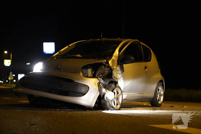 Personenauto belandt tegen boom