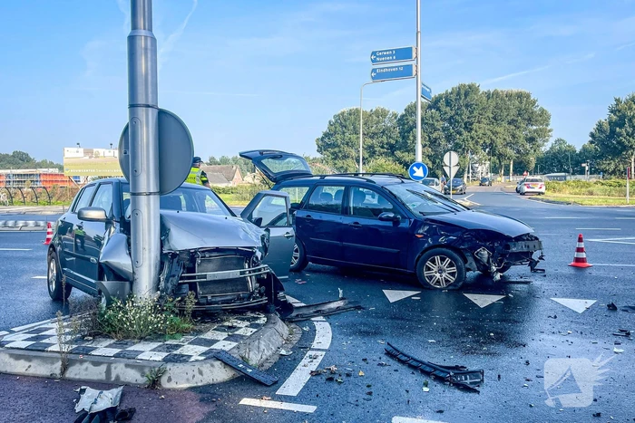 Hond gewond bij ongeval met twee auto's