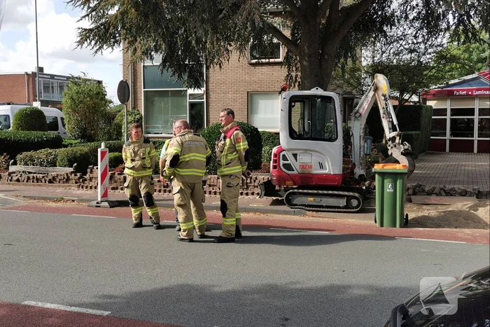 Lekkage in gasleiding bij graafwerkzaamheden