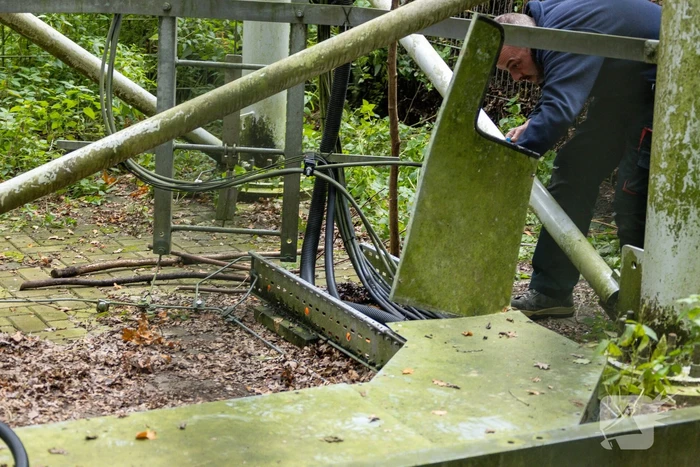 Brand bij GSM zendmast