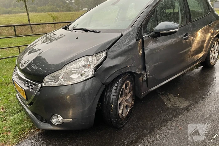 Auto knalt tegen boom en auto