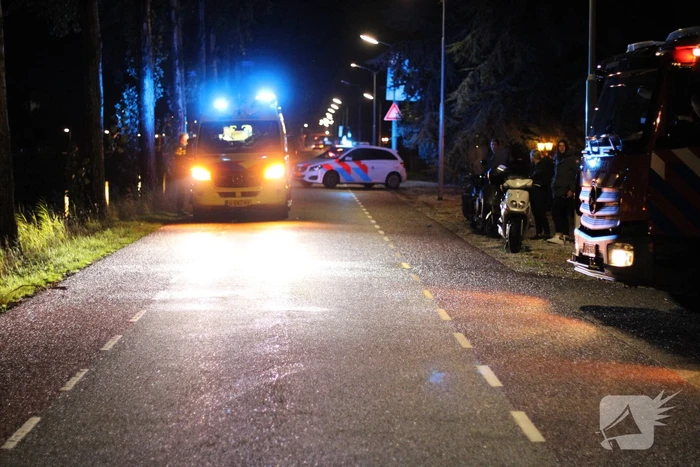 Personenauto botst tegen boom en vliegt in brand
