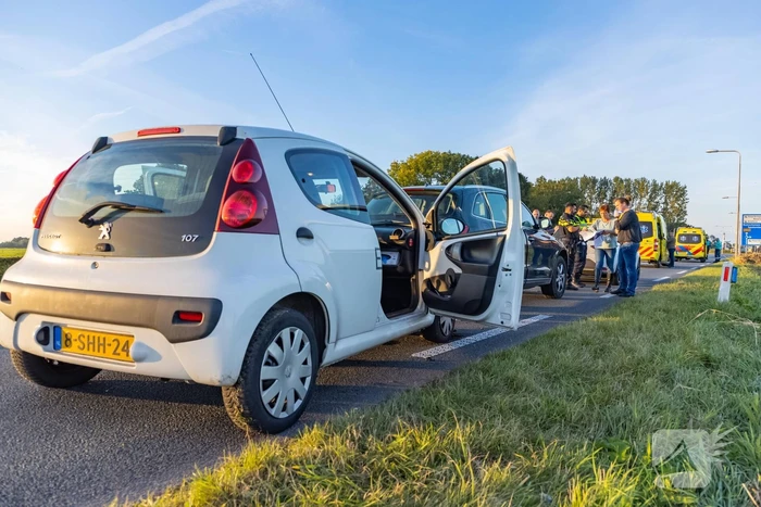 Kop-staartbotsing met lesauto