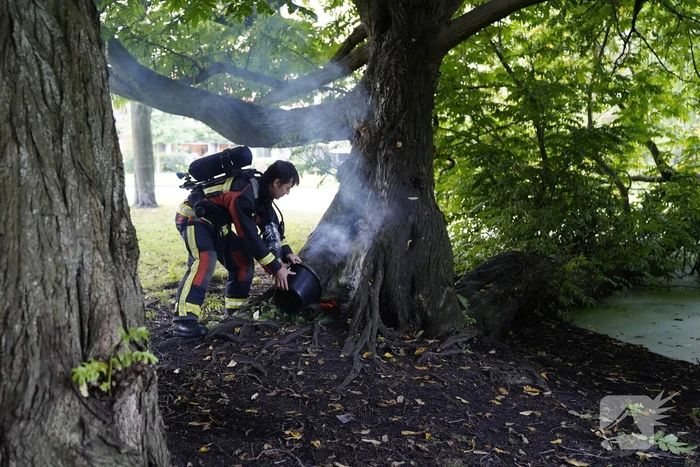 Brand in holle boom