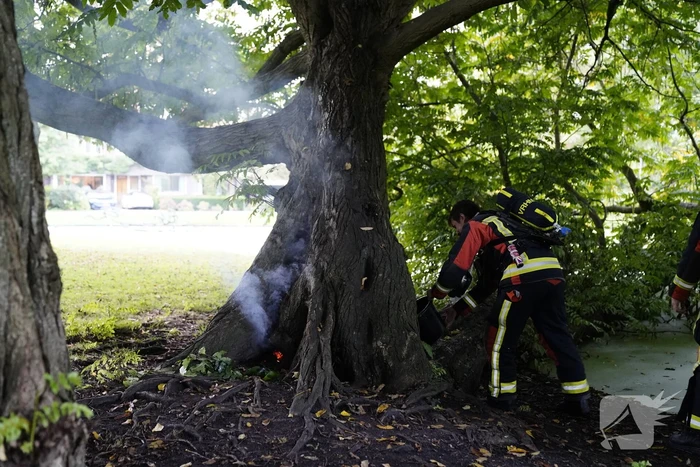 Brand in holle boom