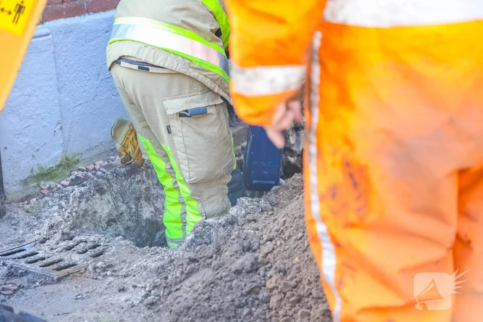 Lekkage in gasleiding bij graafwerkzaamheden