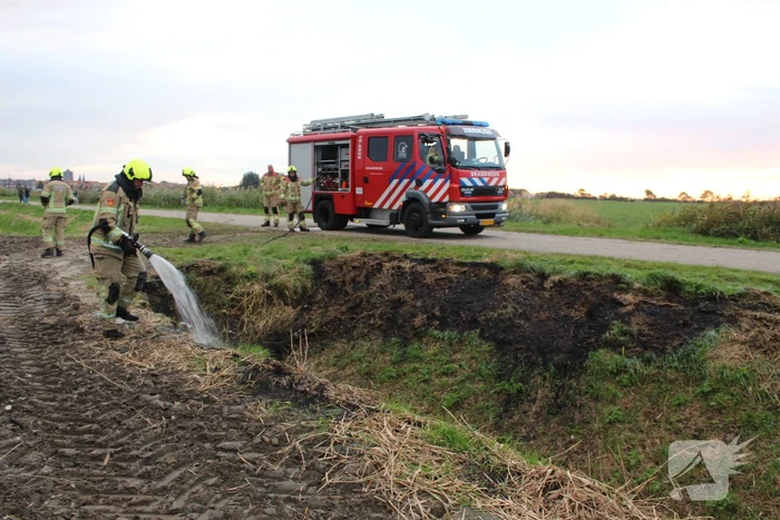 Stuk berm in brand door brandstichting