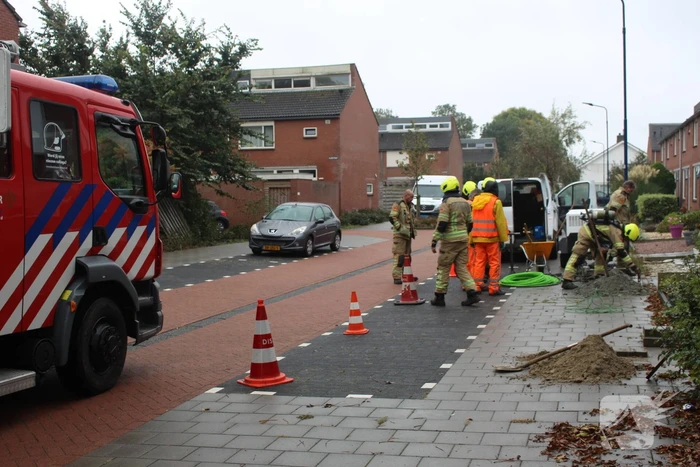 Gaslekkage ontstaan tijdens graafwerkzaamheden