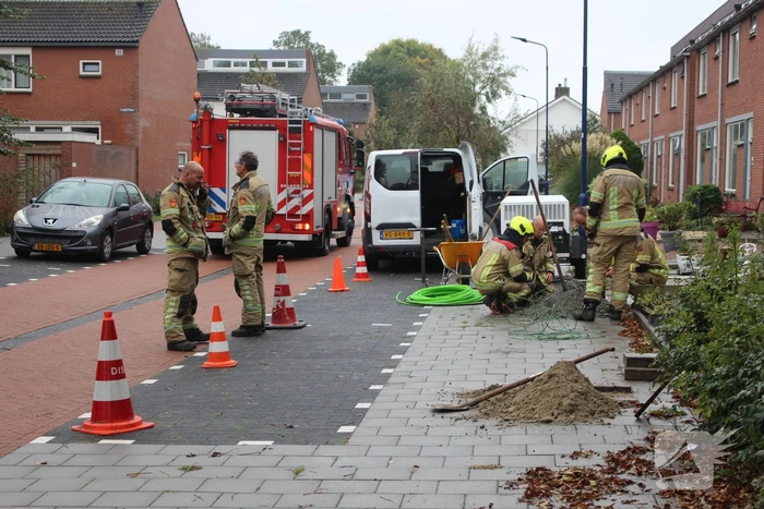 Gaslekkage ontstaan tijdens graafwerkzaamheden