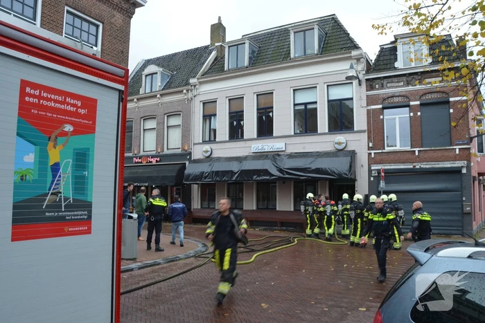 Brand in pand van restaurant Bella Roma