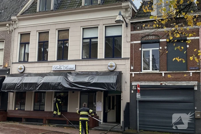 Brand in pand van restaurant Bella Roma