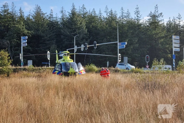 Traumahelikopter landt in hei voor rendez-vous