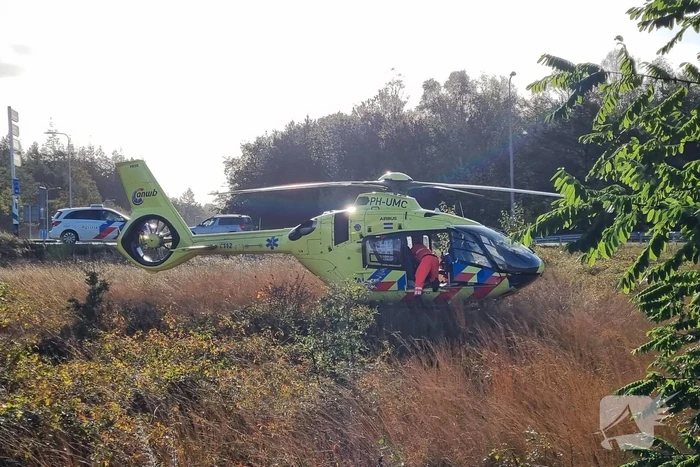 Traumahelikopter landt in hei voor rendez-vous