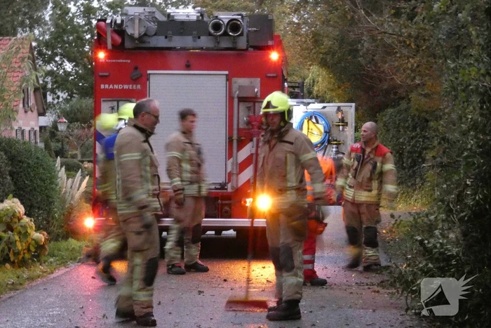 Brandweer zaagt boom om