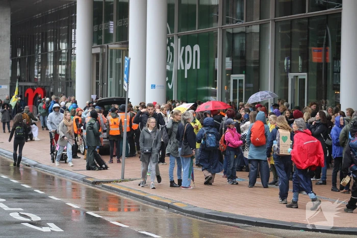 Politie aanwezig bij demonstratie