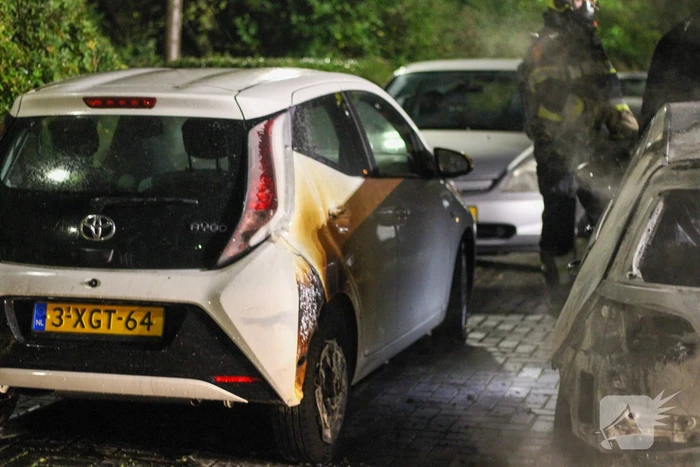 Geparkeerde personenwagen verwoest door brand