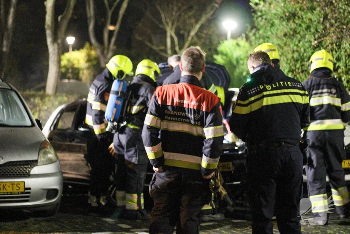 Geparkeerde personenwagen verwoest door brand