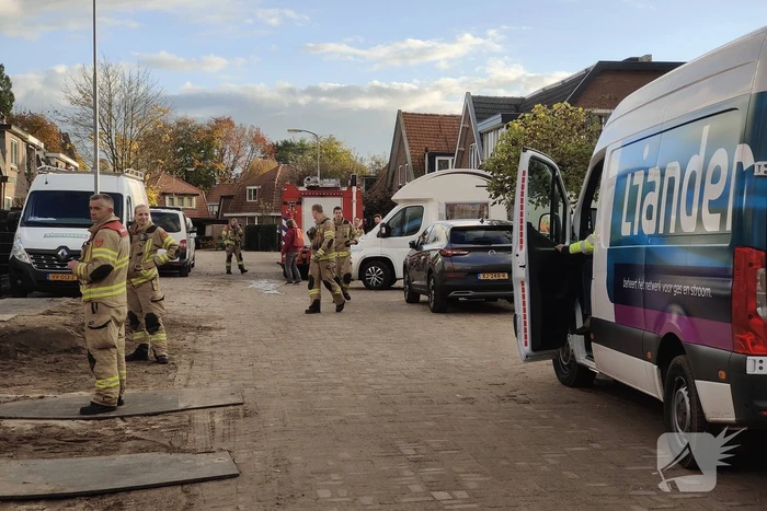 Gasleiding geraakt bij werkzaamheden