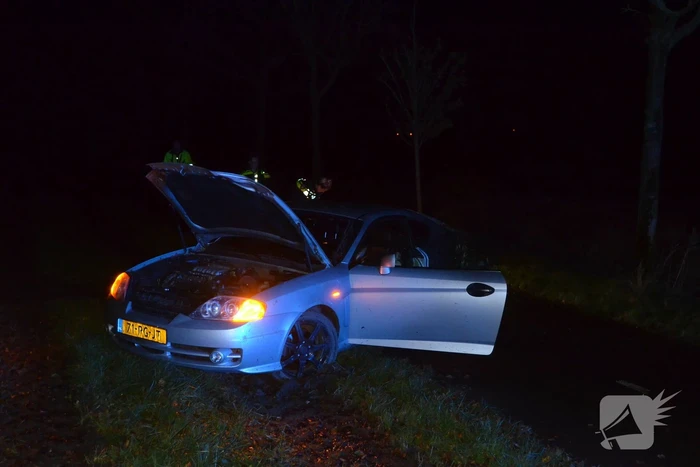 Auto raakt van de weg na uitwijkactie